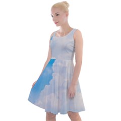 Sky Knee Length Skater Dress