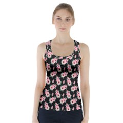 Floral Print Racer Back Sports Top