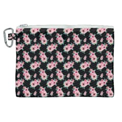 Floral Print Canvas Cosmetic Bag (xl)