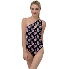 Floral Print To One Side Swimsuit