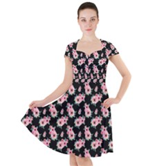 Floral Print Cap Sleeve Midi Dress by Saptagram