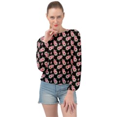 Floral Print Banded Bottom Chiffon Top