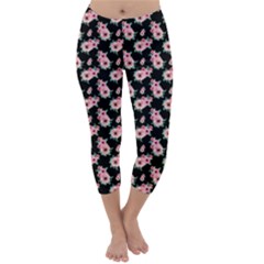 Floral Print Capri Winter Leggings  by Saptagram