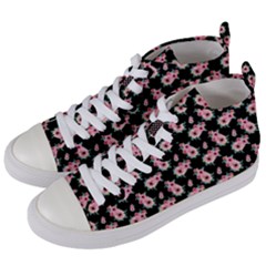 Floral Print Women s Mid-top Canvas Sneakers