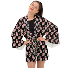 Floral Print Long Sleeve Kimono