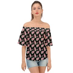 Floral Print Off Shoulder Short Sleeve Top by Saptagram