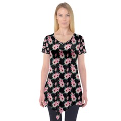 Floral Print Short Sleeve Tunic 