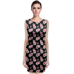 Floral Print Classic Sleeveless Midi Dress by Saptagram