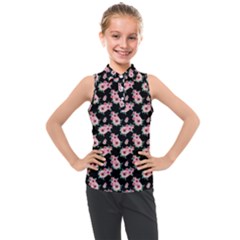 Floral Print Kids  Sleeveless Polo Tee