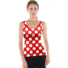 Large White Polka Dots Pattern, Retro Style, Pinup Pattern Tank Top by Casemiro