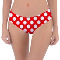 Large White Polka Dots Pattern, Retro Style, Pinup Pattern Reversible Classic Bikini Bottoms by Casemiro