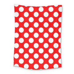 Large White Polka Dots Pattern, Retro Style, Pinup Pattern Medium Tapestry by Casemiro