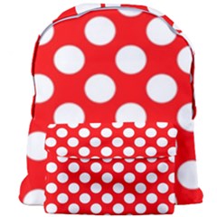 Large White Polka Dots Pattern, Retro Style, Pinup Pattern Giant Full Print Backpack by Casemiro