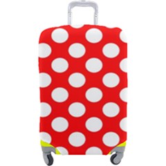 Large White Polka Dots Pattern, Retro Style, Pinup Pattern Luggage Cover (large) by Casemiro