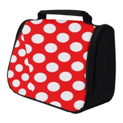 Large White Polka Dots Pattern, Retro Style, Pinup Pattern Full Print Travel Pouch (small) by Casemiro