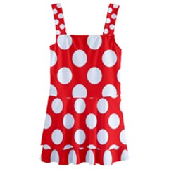 Large White Polka Dots Pattern, Retro Style, Pinup Pattern Kids  Layered Skirt Swimsuit by Casemiro