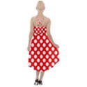 Large white polka dots pattern, retro style, pinup pattern High-Low Halter Chiffon Dress  View2