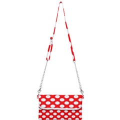 Large White Polka Dots Pattern, Retro Style, Pinup Pattern Mini Crossbody Handbag by Casemiro