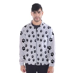 Dog Paws Pattern, Black And White Vector Illustration, Animal Love Theme Men s Windbreaker by Casemiro