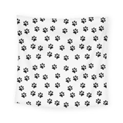 Dog Paws Pattern, Black And White Vector Illustration, Animal Love Theme Square Tapestry (small) by Casemiro