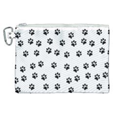 Dog Paws Pattern, Black And White Vector Illustration, Animal Love Theme Canvas Cosmetic Bag (xl) by Casemiro