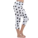 Dog paws pattern, black and white vector illustration, animal love theme Lightweight Velour Capri Yoga Leggings View3