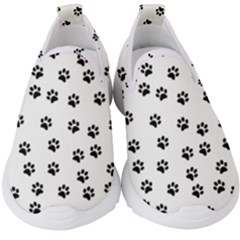 Dog Paws Pattern, Black And White Vector Illustration, Animal Love Theme Kids  Slip On Sneakers by Casemiro