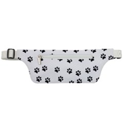 Dog Paws Pattern, Black And White Vector Illustration, Animal Love Theme Active Waist Bag by Casemiro