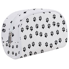 Dog Paws Pattern, Black And White Vector Illustration, Animal Love Theme Makeup Case (medium) by Casemiro