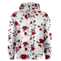 Vector Roses Pattern,red Flowers And Black Branches, Asymmetric Design Men s Core Hoodie by Casemiro