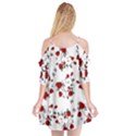 Vector Roses Pattern,red flowers and black branches, asymmetric design Cutout Spaghetti Strap Chiffon Dress View2