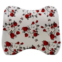 Vector Roses Pattern,red Flowers And Black Branches, Asymmetric Design Velour Head Support Cushion by Casemiro