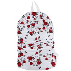 Vector Roses Pattern,red Flowers And Black Branches, Asymmetric Design Foldable Lightweight Backpack by Casemiro