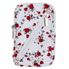 Vector Roses Pattern,red Flowers And Black Branches, Asymmetric Design Belt Pouch Bag (large) by Casemiro