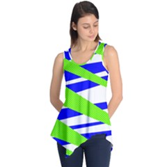 Abstract Triangles Pattern, Dotted Stripes, Grunge Design In Light Colors Sleeveless Tunic by Casemiro