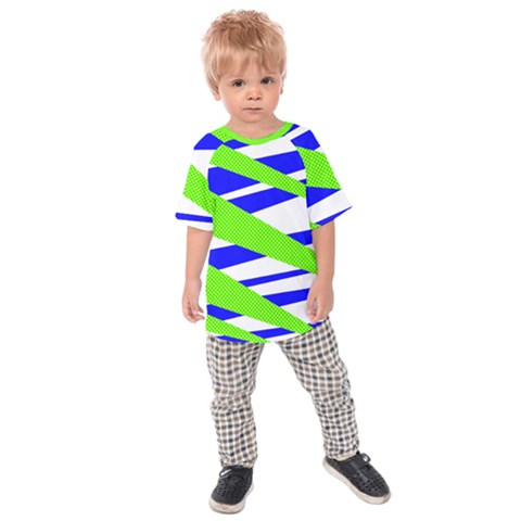 Abstract Triangles Pattern, Dotted Stripes, Grunge Design In Light Colors Kids  Raglan Tee by Casemiro