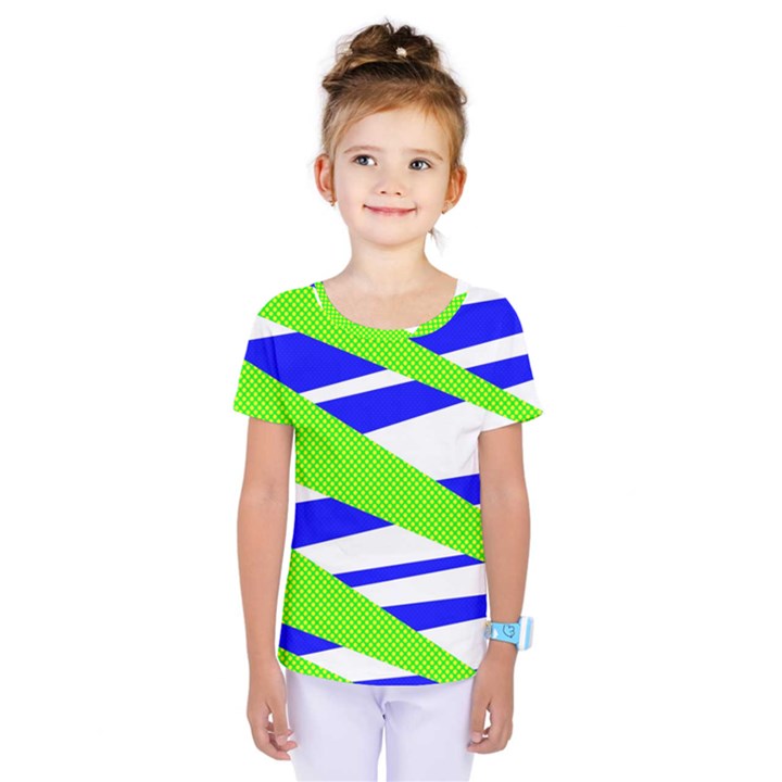 Abstract triangles pattern, dotted stripes, grunge design in light colors Kids  One Piece Tee