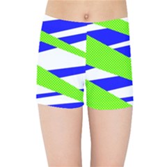 Abstract Triangles Pattern, Dotted Stripes, Grunge Design In Light Colors Kids  Sports Shorts by Casemiro