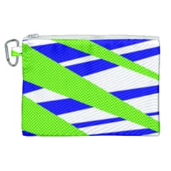 Abstract Triangles Pattern, Dotted Stripes, Grunge Design In Light Colors Canvas Cosmetic Bag (xl) by Casemiro