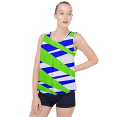 Abstract Triangles Pattern, Dotted Stripes, Grunge Design In Light Colors Bubble Hem Chiffon Tank Top by Casemiro