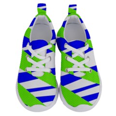 Abstract Triangles Pattern, Dotted Stripes, Grunge Design In Light Colors Running Shoes by Casemiro