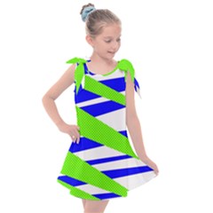 Abstract Triangles Pattern, Dotted Stripes, Grunge Design In Light Colors Kids  Tie Up Tunic Dress by Casemiro