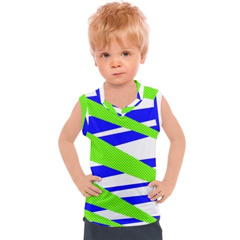 Abstract Triangles Pattern, Dotted Stripes, Grunge Design In Light Colors Kids  Sport Tank Top by Casemiro