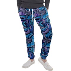 Blue Swirl Pattern Men s Jogger Sweatpants by designsbymallika