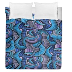 Blue Swirl Pattern Duvet Cover Double Side (queen Size) by designsbymallika