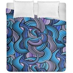 Blue Swirl Pattern Duvet Cover Double Side (california King Size) by designsbymallika