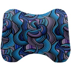 Blue Swirl Pattern Head Support Cushion by designsbymallika