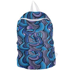 Blue Swirl Pattern Foldable Lightweight Backpack by designsbymallika