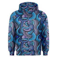 Blue Swirl Pattern Men s Overhead Hoodie by designsbymallika