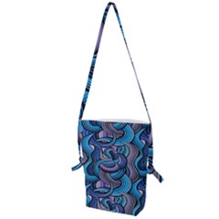 Blue Swirl Pattern Folding Shoulder Bag by designsbymallika